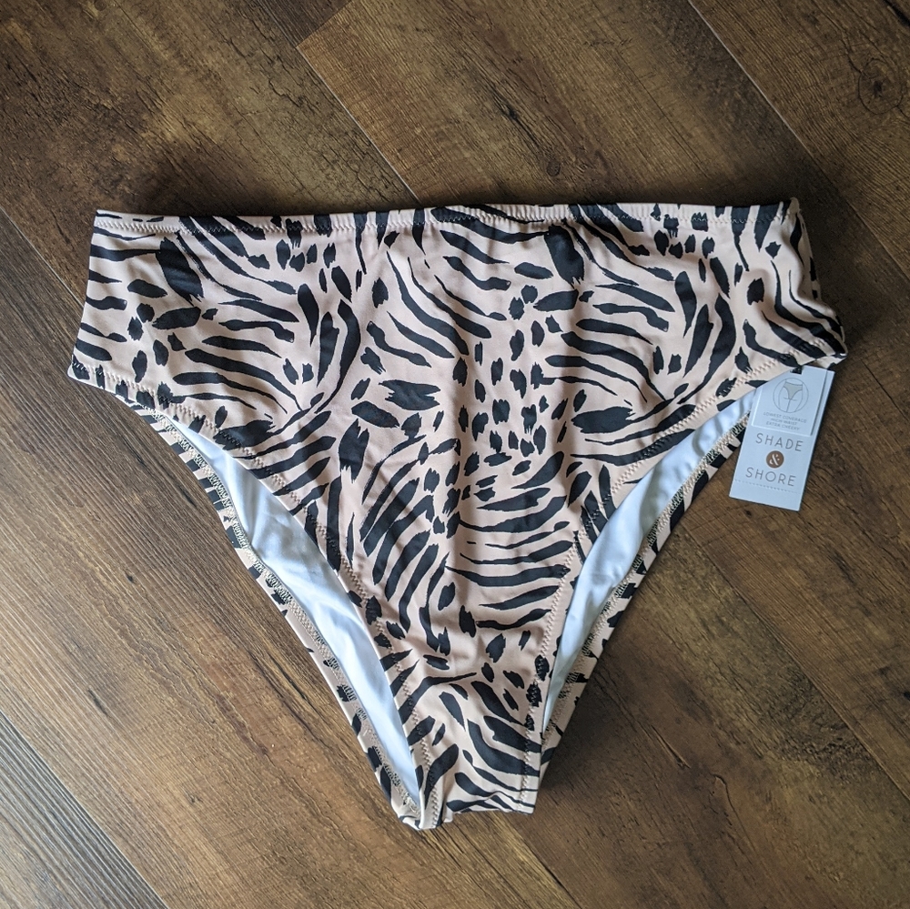 Shade & Shore Women's Bikini Bottom Leopard Large